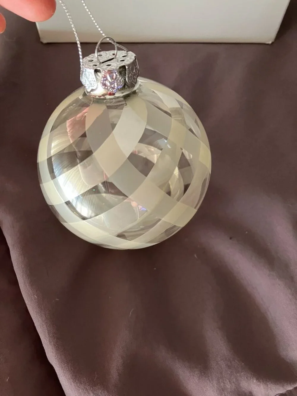 Vintage Clear Glass Christmas Ornament from Carson Pirie Scott